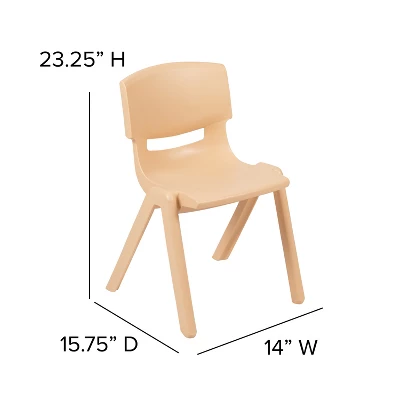 Emma And Oliver 2 Pack Plastic Stack School Chair With 13.25"H Seat, K-2 School Chair - Image 4