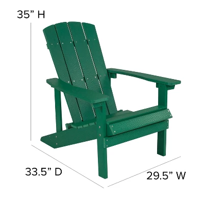 Emma And Oliver All-Weather Adirondack Chair In Faux Wood - Image 3