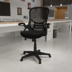 Emma And Oliver High Back Mesh Ergonomic Office Chair With Flip-up Arms