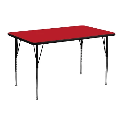 Emma And Oliver 24x48 Rectangle HP Laminate Adjustable Activity Table - Image 3