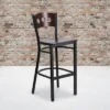 Emma And Oliver Black Decorative 3 Circle Back Metal Restaurant Dining Barstool
