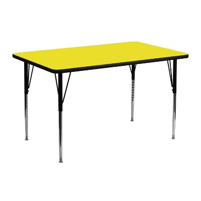 Emma And Oliver 24x48 Rectangle HP Laminate Adjustable Activity Table - Image 4