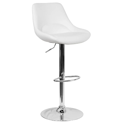 Emma And Oliver Adjustable Height Gas Lift Swivel Bar Stool With Support Pillow - Dining Stool - Image 12