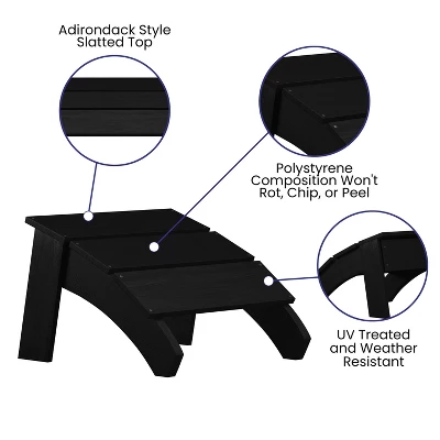 Emma And Oliver Indoor/Outdoor Poly Resin Adirondack Style Ottoman