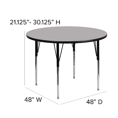 Emma And Oliver 48" Round Laminate Adjustable Activity Table - Image 5