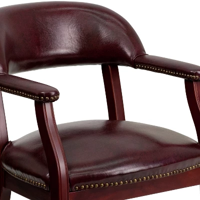 Emma And Oliver Conference Chair With Accent Nail Trim And Casters - Image 4