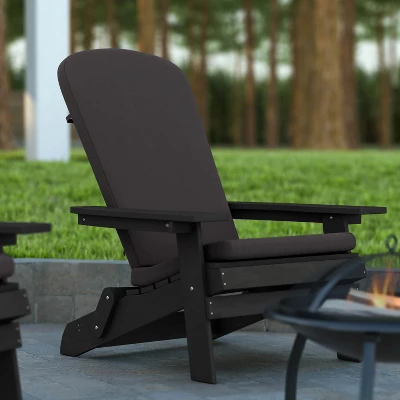 Emma And Oliver Set Of Two All-Weather Poly Resin Folding Adirondack Chairs For Indoor/Outdoor Use - Image 5