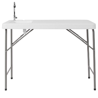 Emma And Oliver 4-Foot Portable Fish Cleaning Table / Outdoor Camping Table And Sink - Image 2