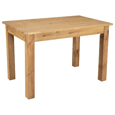 Emma And Oliver 46" X 30" Rectangular Antique Rustic Solid Pine Farm Dining Table - Image 14