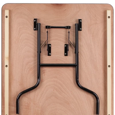 Emma And Oliver 6-Foot Rectangular Wood Folding Banquet Table With Clear Coated Finished Top - Image 2