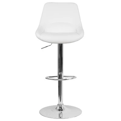 Emma And Oliver Adjustable Height Gas Lift Swivel Bar Stool With Support Pillow - Dining Stool - Image 2