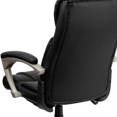 Emma And Oliver High Back Folding Black LeatherSoft Executive Swivel Office Chair With Arms - Image 4