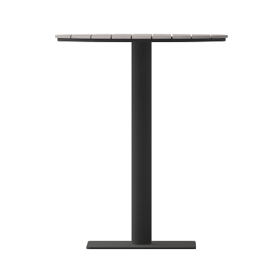 Emma And Oliver 24" Round Outdoor Dining Table With Faux Teak Poly Slats And Steel Frame - Image 10