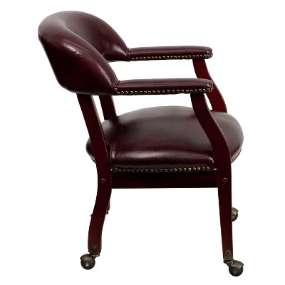 Emma And Oliver Conference Chair With Accent Nail Trim And Casters - Image 7