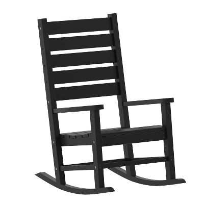 Emma And Oliver Contemporary Rocking Chair, All-Weather HDPE Indoor/Outdoor Rocker - Image 12