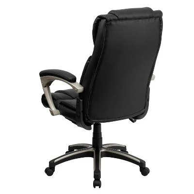 Emma And Oliver High Back Folding Black LeatherSoft Executive Swivel Office Chair With Arms - Image 6