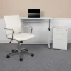 Emma And Oliver Work From Home Kit-Adjustable Desk, LeatherSoft Office Chair, Filing Cabinet