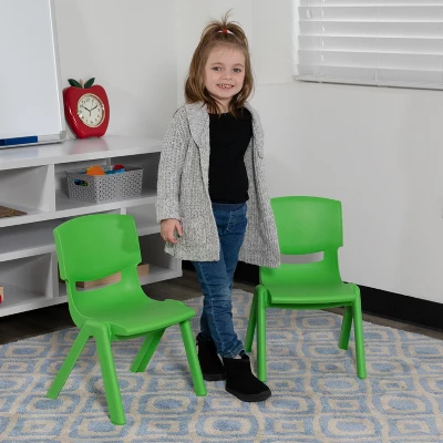 Emma And Oliver 2 Pack Plastic Stackable School Chair With 10.5"H Seat, Preschool Chair - Image 5