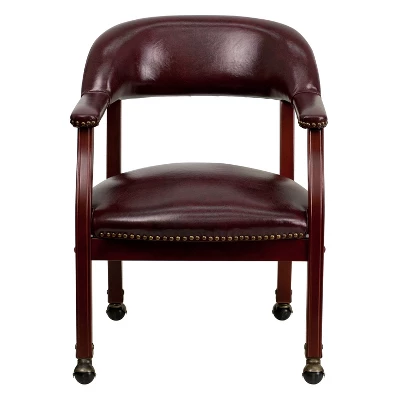 Emma And Oliver Conference Chair With Accent Nail Trim And Casters - Image 8